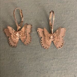 Elegant Silver Butterfly Earrings
